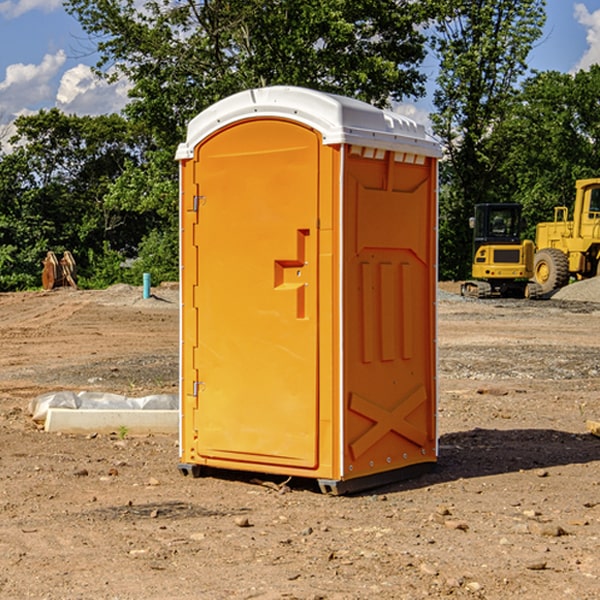 how often are the portable restrooms cleaned and serviced during a rental period in New London North Carolina